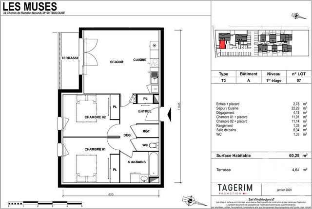 Appartement à vendre - 3 pièces - 60.25 m2 - TOULOUSE - 31 - MIDI-PYRENEES - Century 21 Les Minimes